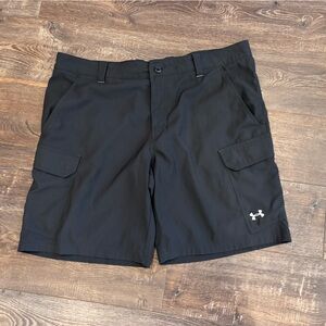 Under Armour Heat Gear Cargo Golf Shorts Loose Fit 40 Black